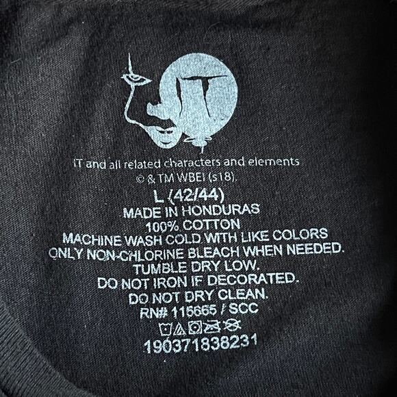 IT Clown Shirt Adult Large Black Red Halloween Horror Scary Movie Pennywise - Picture 3 of 7